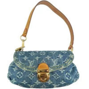 Louis Vuitton Pleaty Handbag Monogram Denim RK